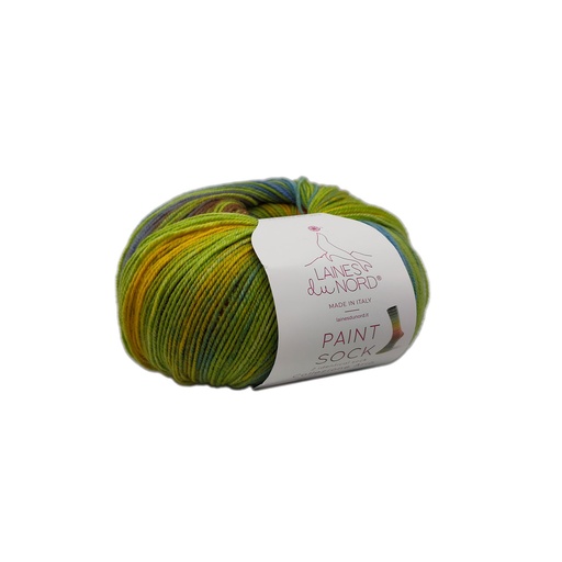 [PAI 0060] Laines du Nord Paint Sock 60 Denim/Yellow/Orange/Red/Celery