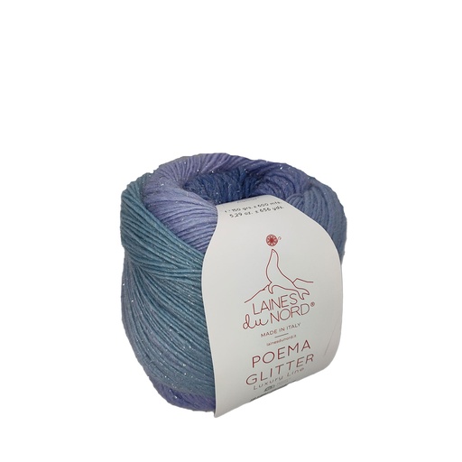 [POE 0604] Laines du Nord Poema Glitter Aqua/Blue/Teal 604