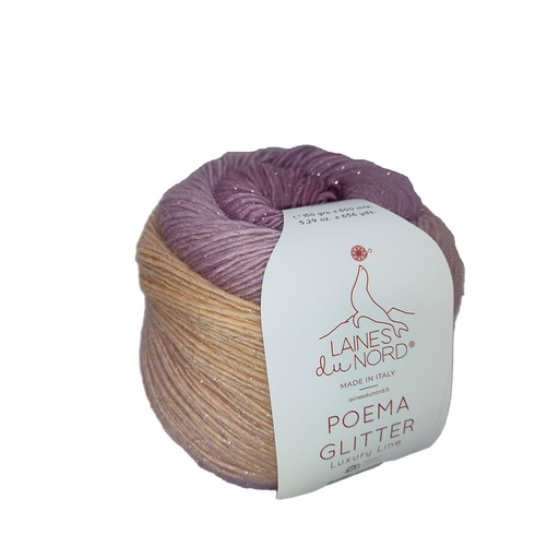 [POE 0605] Laines du Nord Poema Glitter Tan/Lilac/Berry 605