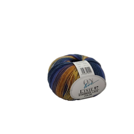 [STAR 0121] Linie 97 Starwool Lace Color 121 Navy, Toast, Yellow, White