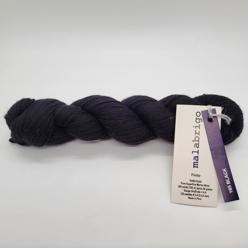 [FIN 0195] Malabrigo Finito Black 195
