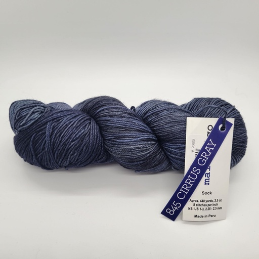 [SOK 0845] Malabrigo Sock Cirrus Gray 845