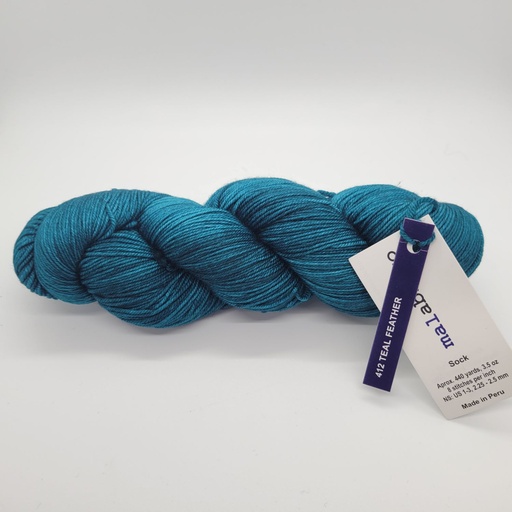 [SOK 0412] Malabrigo Sock Teal Feather 412 