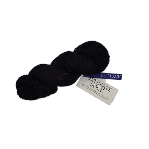 [MUS 0195] Malabrigo Ultimate Sock Black 195