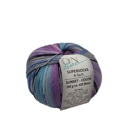 [SUP 2901] Online Supersocke Sunset Color 346  Pur/Bl 2901