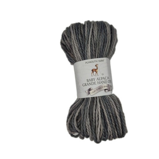 [BAG HD0037] Plymouth Baby Alpaca Grande Hand Dye Lt Greys 037 (discontinued)