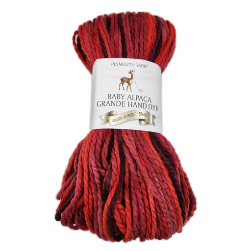 [BAG HD0004] Plymouth Baby Alpaca Grande Hand Dye Red Mix 04 (discontinued)