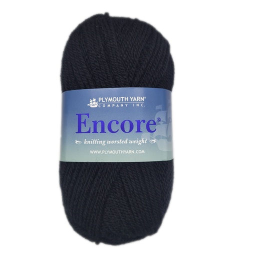 [ENC 0217] Plymouth Encore Worsted Black 217