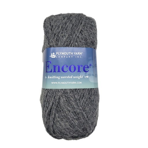 [ENC 0389] Plymouth Encore Worsted Gray Frost Mix 389
