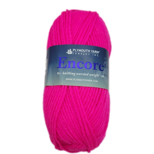 [ENC 0478] Plymouth Encore Worsted Neon Pink 478