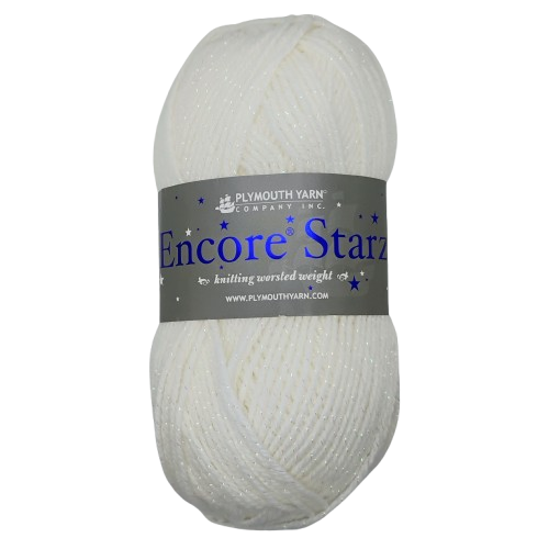 [ENC SG208] Plymouth Encore Worsted Starz White G208 