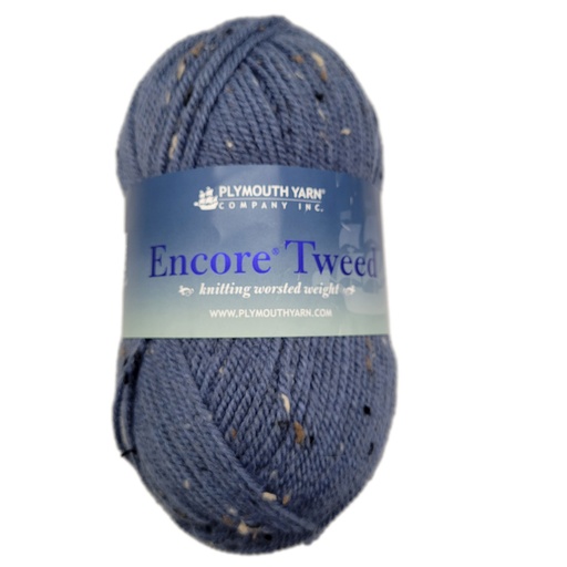 [ENC T4108] Plymouth Encore Worsted Tweed Denim 4108