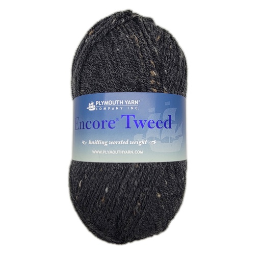 [ENC T0520] Plymouth Encore Worsted Tweed Dk Grey T520