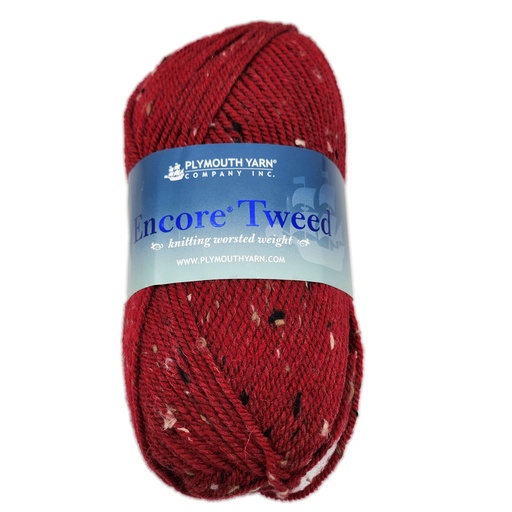 [ENC T6389] Plymouth Encore Worsted Tweed Ruby 6389