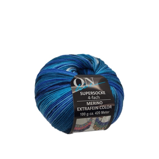 [SUP 2745] Online Supersocke 324 Merino Extrafein-Color bright blues 2745