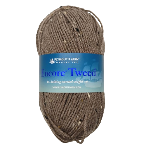 [ENC T1204] Plymouth Encore Worsted Tweed Brownstone 1204
