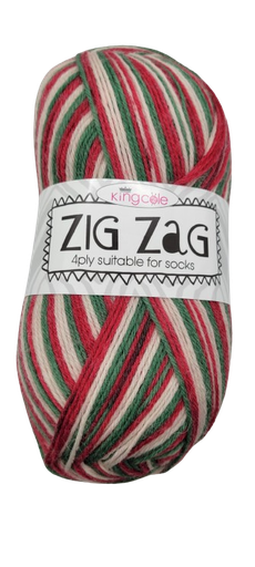 [ZIG 3408] King Cole Zig Zag 4 Ply Christmas 3408