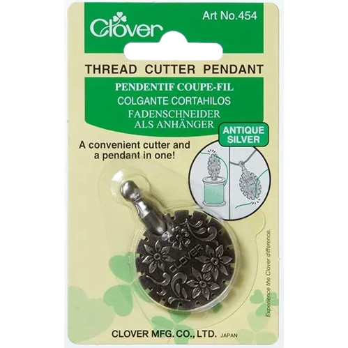 [CLO 0454] Clover Thread Cutter Pendant Antique Silver 454 