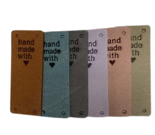 Coley Hand Made With Love Leather Vertical Tags (6pcs)
