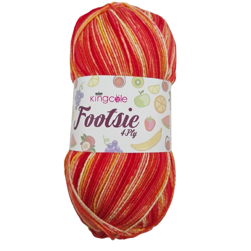 [FOO 4917] King Cole Footsie 4 Ply Tomato 4917