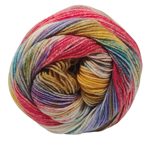 [CAR 0006] Laines du Nord Carnival Socks Orange, Khaki, Mustard, Turquoise 06