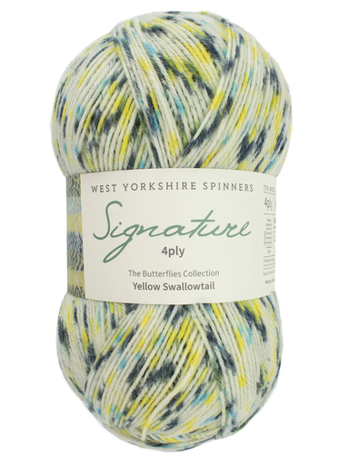 [SIG 1245] West Yorkshire Spinners Signature 4 Ply Butterfly Collection Yellow Swallowtail 1245