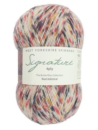 [SIG 1241] West Yorkshire Spinners Signature 4 Ply Butterfly Collection Red Admiral 1241