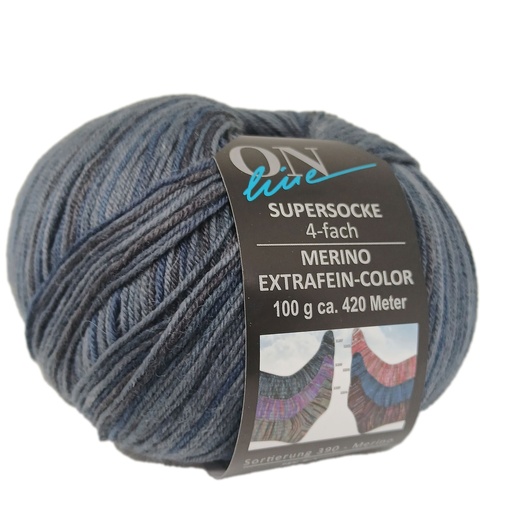 [SUP 3207] Online Supersocke Merino Extrafein-Color  Denim 3207