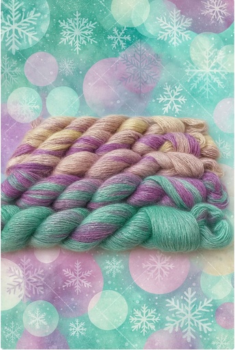 [SILK GLITTER SUGARPLUM] Art Yarns Silk Mohair Glitter Fade Kit Sugarplum Dreams (Set of 5)