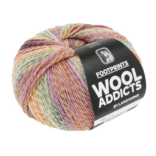 [FOO 0015] Wool Addicts Footprints Yellow, Orange, Green, Mauve 15